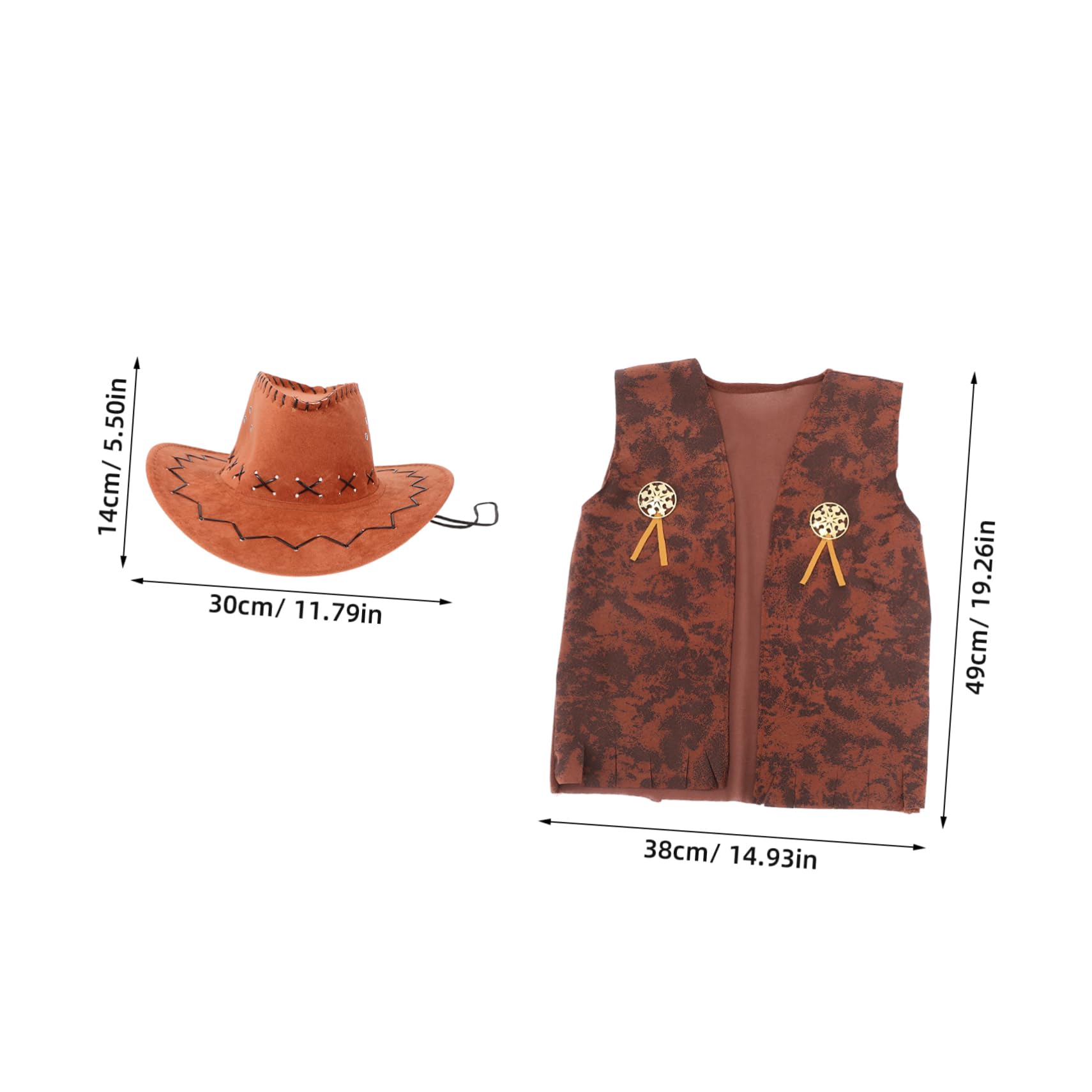 COLLBATH 1Set Cowboy Costume for Cowboy Hat Shirt for Halloween Carnival and Masquerade Parties