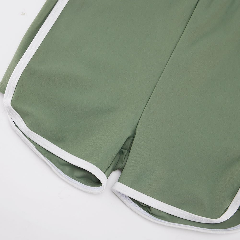 Girl 3 Piece Swimsuits Bathing Suit High Waist Color Block Bikini Set with Shorts Swimwear for Size 9-14 Years - Image 4