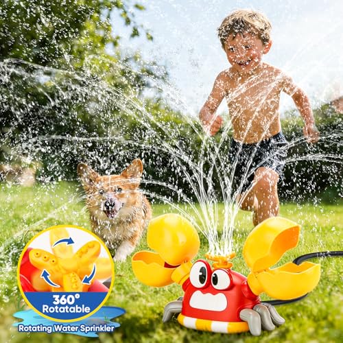 Image of Water Sprinkler for Kids, Summer Outside Water Toys Attached to Garden Hose with 3 Spray Patterns & 4 Bean Bags for Toss Game, Kids Sprinklers for Yard Lawn Pool Games for Age 4-12 Yr Old Boys Girls