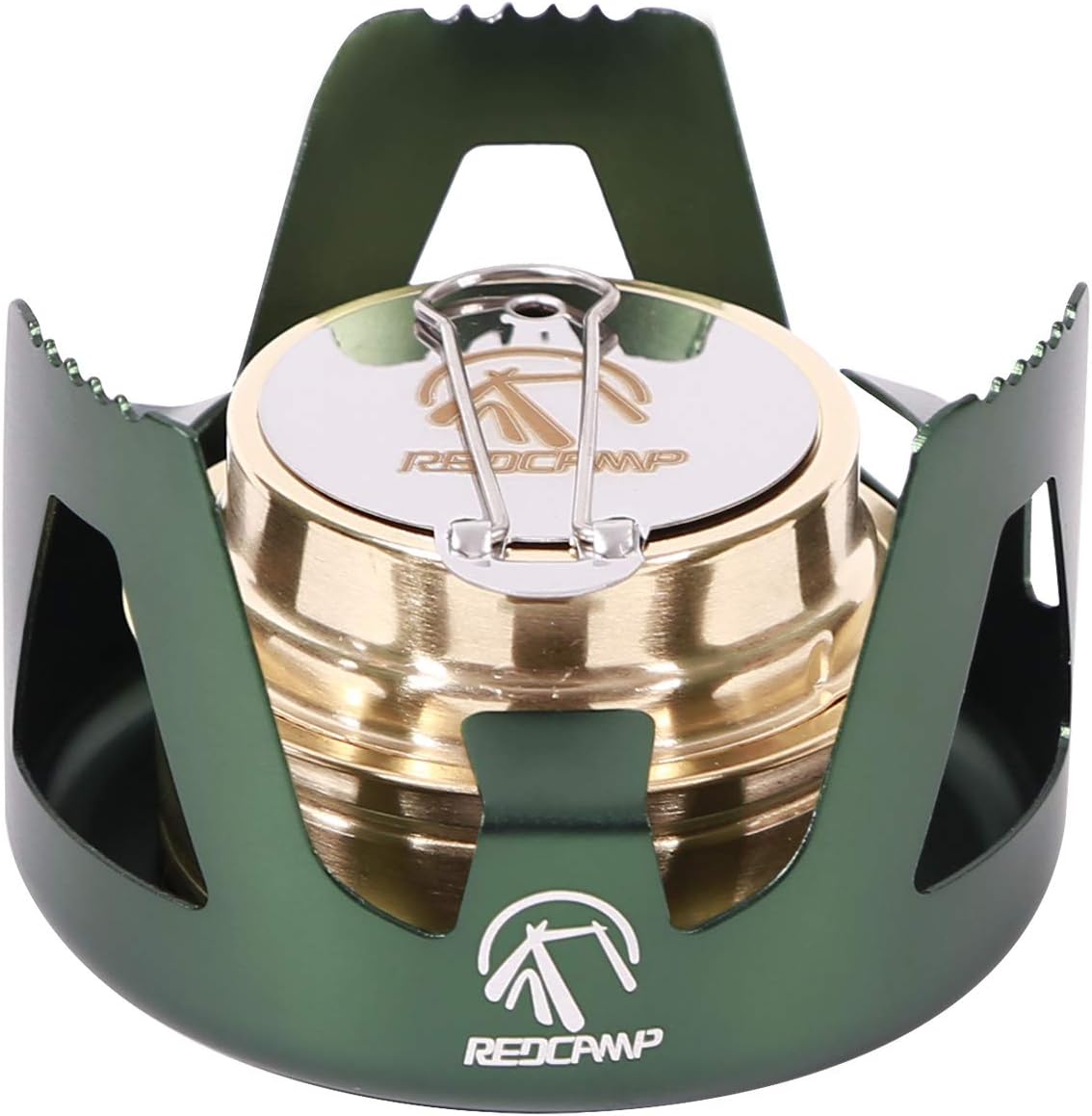 REDCAMP Mini Spirit Burner, Ultralight Portable Alcohol Stove for Backpacking Hiking Outdoor, Small Lightweight Camping Stove for BBQ Cooking Picnic, Green