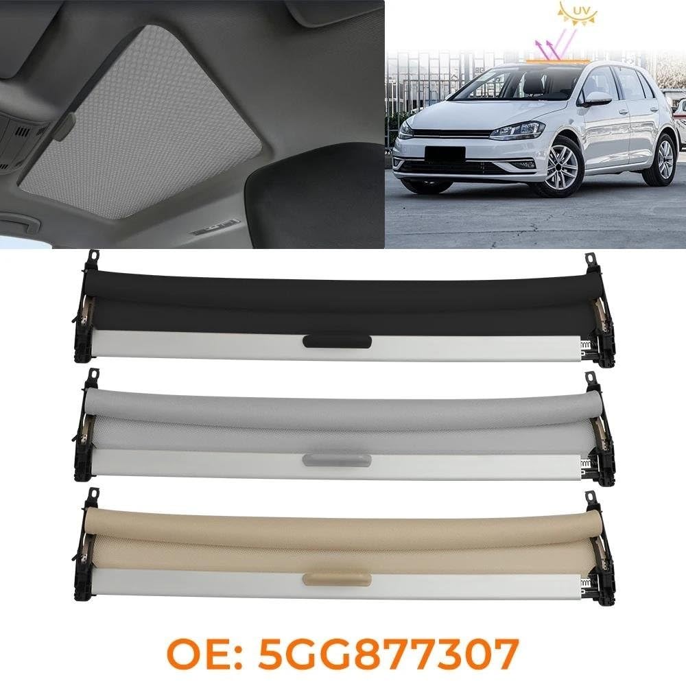 Scheibenabdeckung Gegen Für VW Für Golf 2013-2018 Sonnendachfenster Autokuppel Rollo Schild Sonnenschutz Vorhangabdeckung Schatten Schiebedach Montage(Beige)