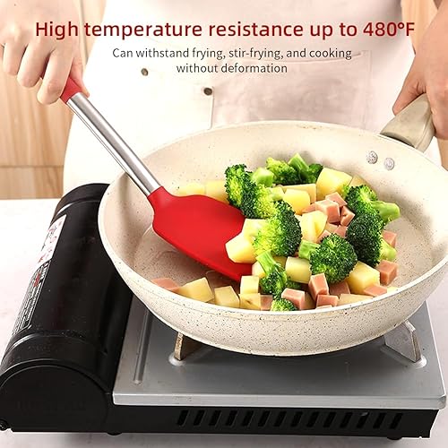 Miniatura 5 de Utensilios de cocina de silicona, juego de 15 utensilios de cocina, antiadherentes, resistentes al calor, herramientas de cocina de goma con cubo de