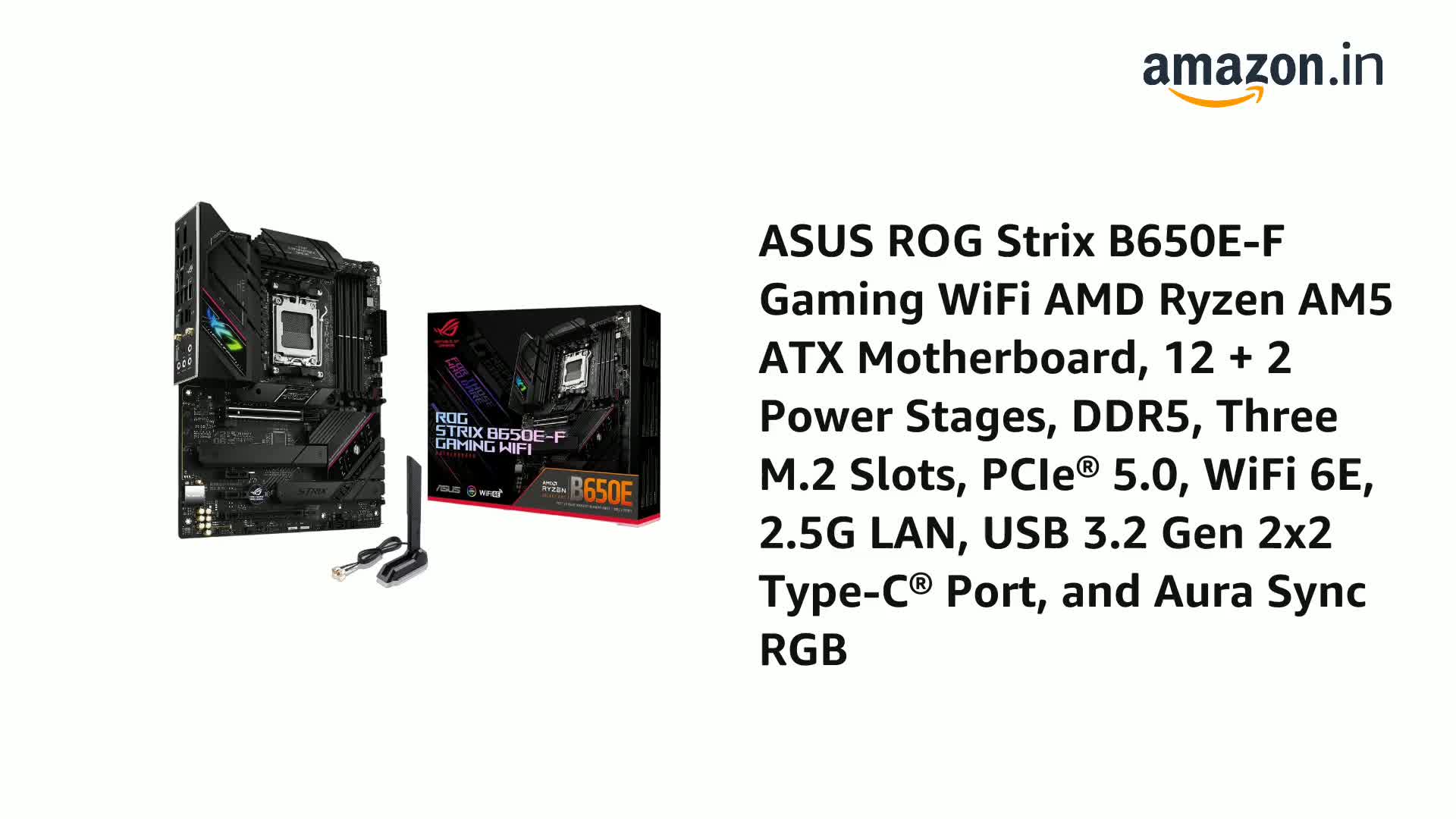 Amazon.in: Buy ASUS ROG Strix B650E-F Gaming WiFi AMD Ryzen AM5