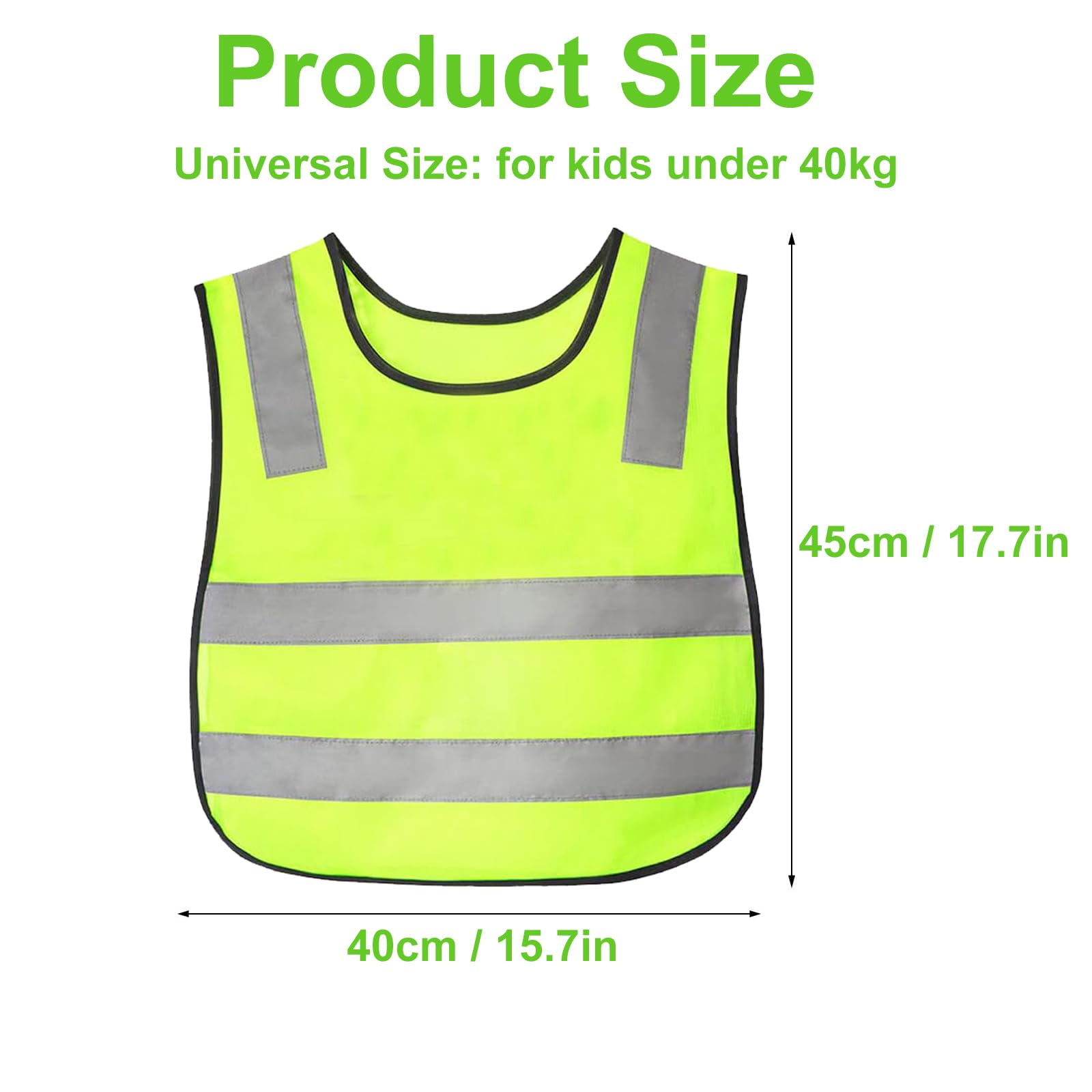 4 Pcs Gilet de Sécurité Enfants, Gilets Réfléchissants à Haute Visibilité, Gilets Reflechissants pour Enfant Jaunes Veste Haute Visibilité