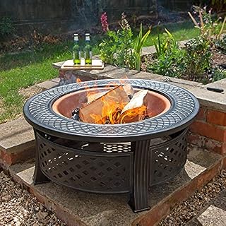 Wido COPPER ROUND STEEL GARDEN PATIO FIREPIT OUTDOOR CHIMENEA BOWL FIRE PIT BBQ