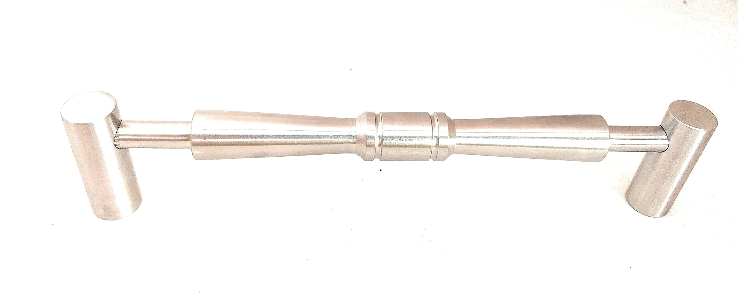 ssiskcon Stainless Steel Solid Barn Door Handle Sliding Push Pull 16mm x 8 inch 32D Satin with Escutcheon Rosette (Omega) Pack of 1