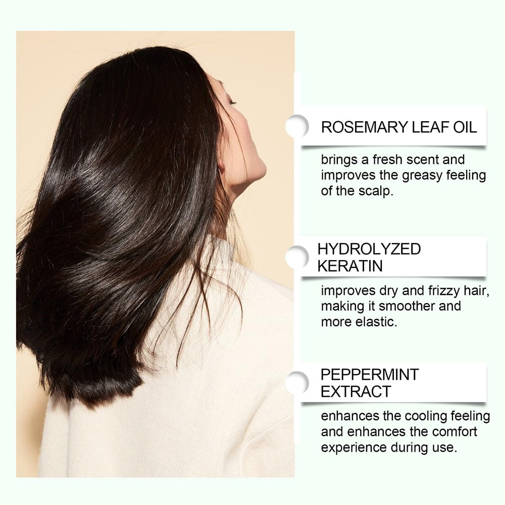 Shampoo idratante rinfrescante rinforzante, detergente delicato for capelli soffici, elastici, lisci e lucenti(2PCS)