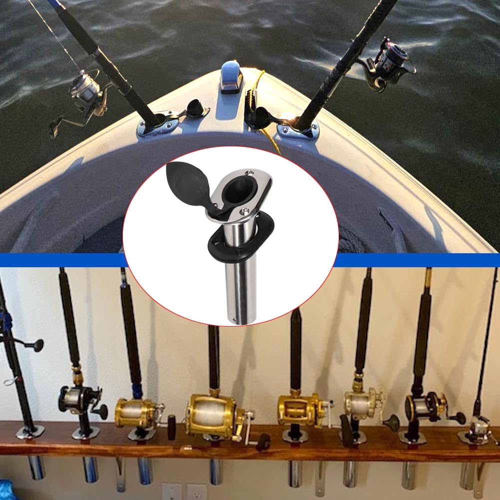 flush mount porta canna da pesca, in acciaio INOX, 30 gradi