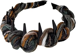 歯付きヘアバンド | すべり止め 歯付き ヘア フープ - 毛糸巻き ワイド ガール ヘアバンド | 10代の女の子向け メイク 日中 スタイリング 自宅 旅行 イベント 通勤 パーティー用