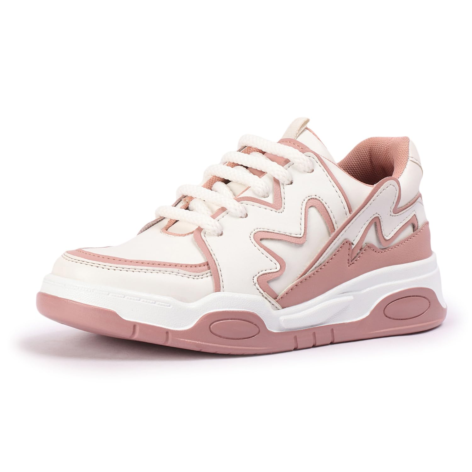 Denill Casual Sneaker Shoes with Ultra Soft Cushion Lightweight Lace-Up Shoes for Womens & Girls (Peach) UK-5 (B0D2R49KC8) Amazon Price History, Amazon Price Tracker