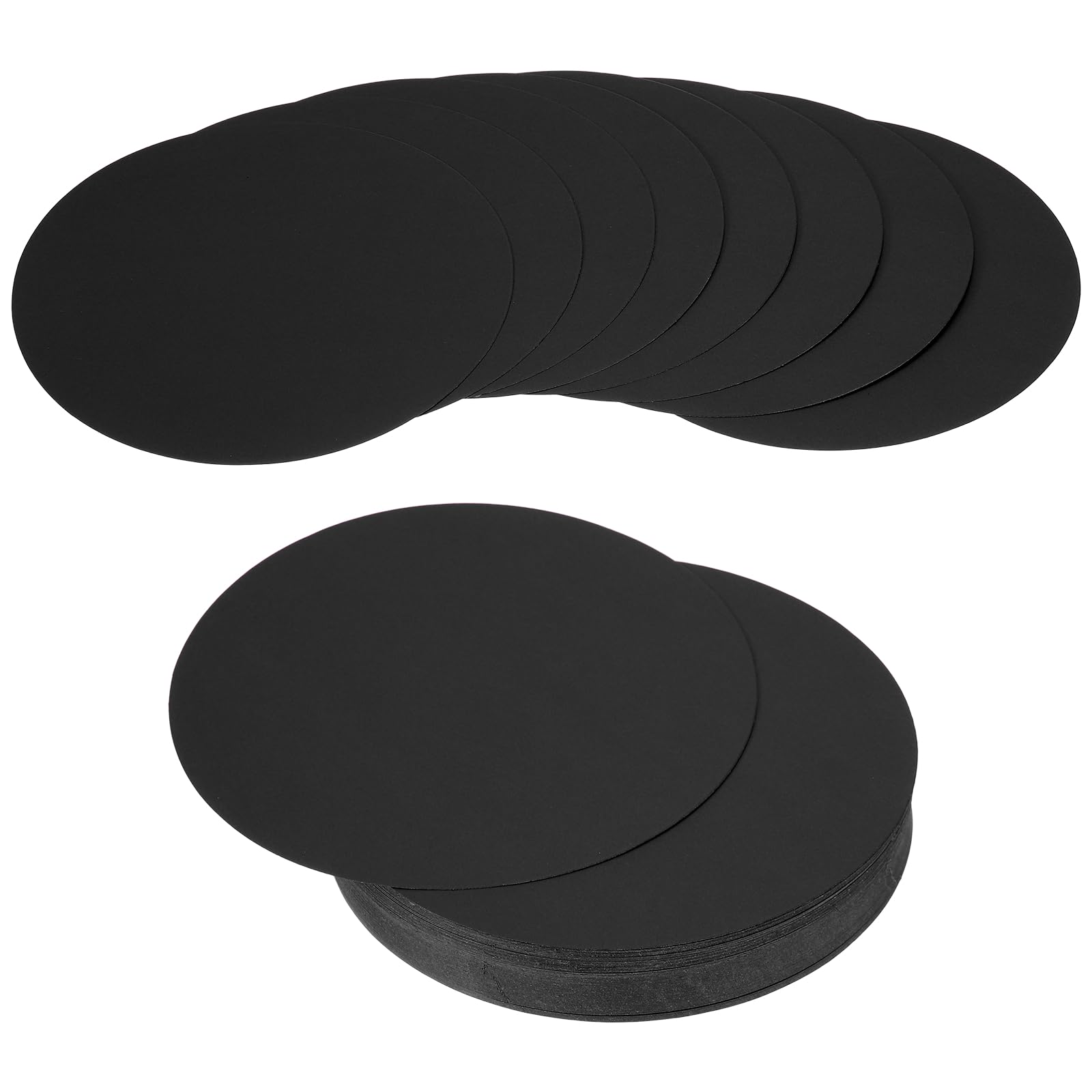 PATIKIL 72 Sheet Circle Card Stock, 5 Inch Round Cutouts Paper Thick Cardstock Coaster for DIY Craft Projects Printing Supplies Bulletin Board Decor, Black