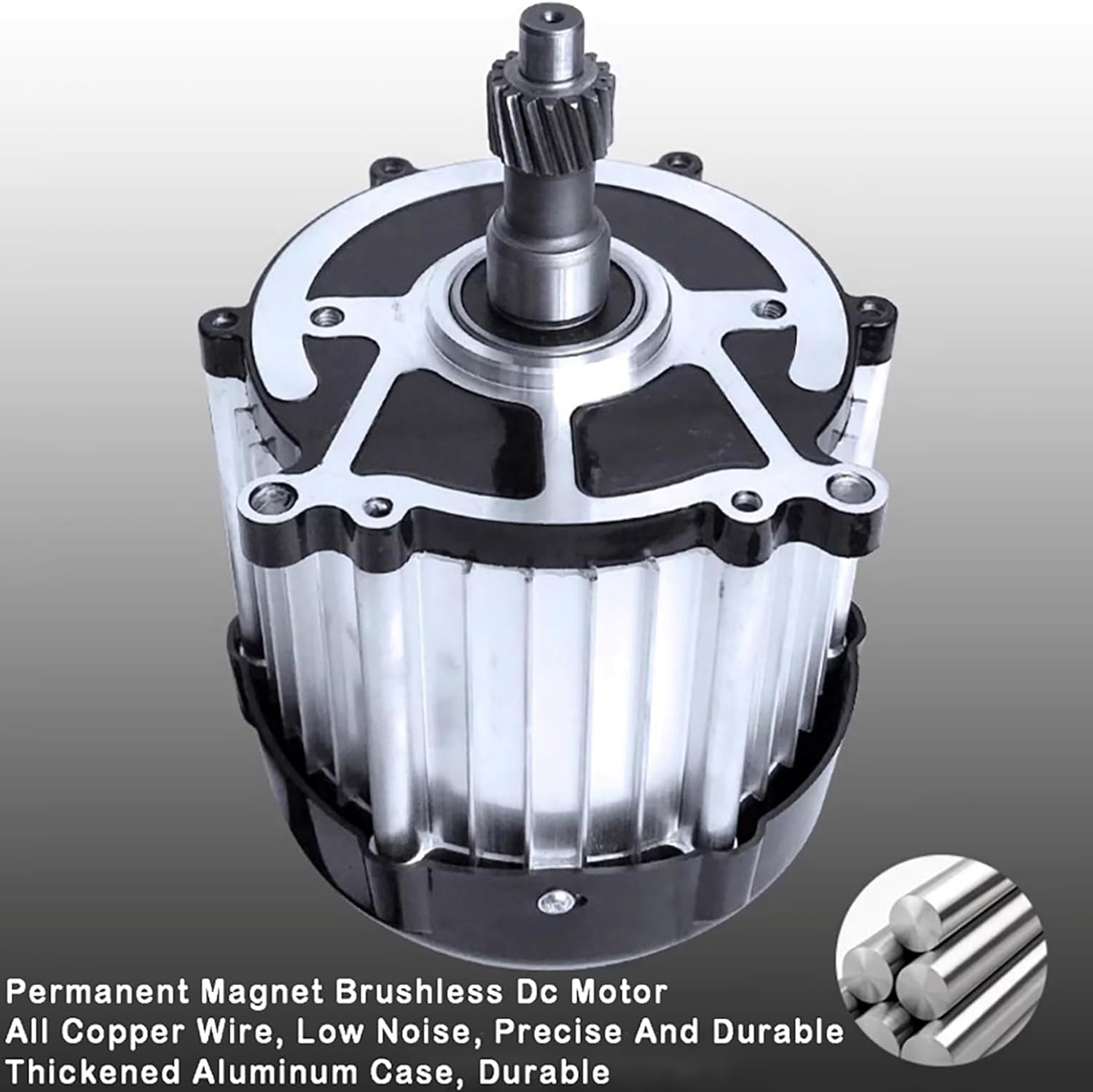 550W-1200W Electric Tricycle Motor 48V / 60V / 72V Permanent Magnet Brushless Differential Motor, 16 Gear Shaft for Electric Tricycle, Four-Wheeler, Karting, Scooter, DIY Part