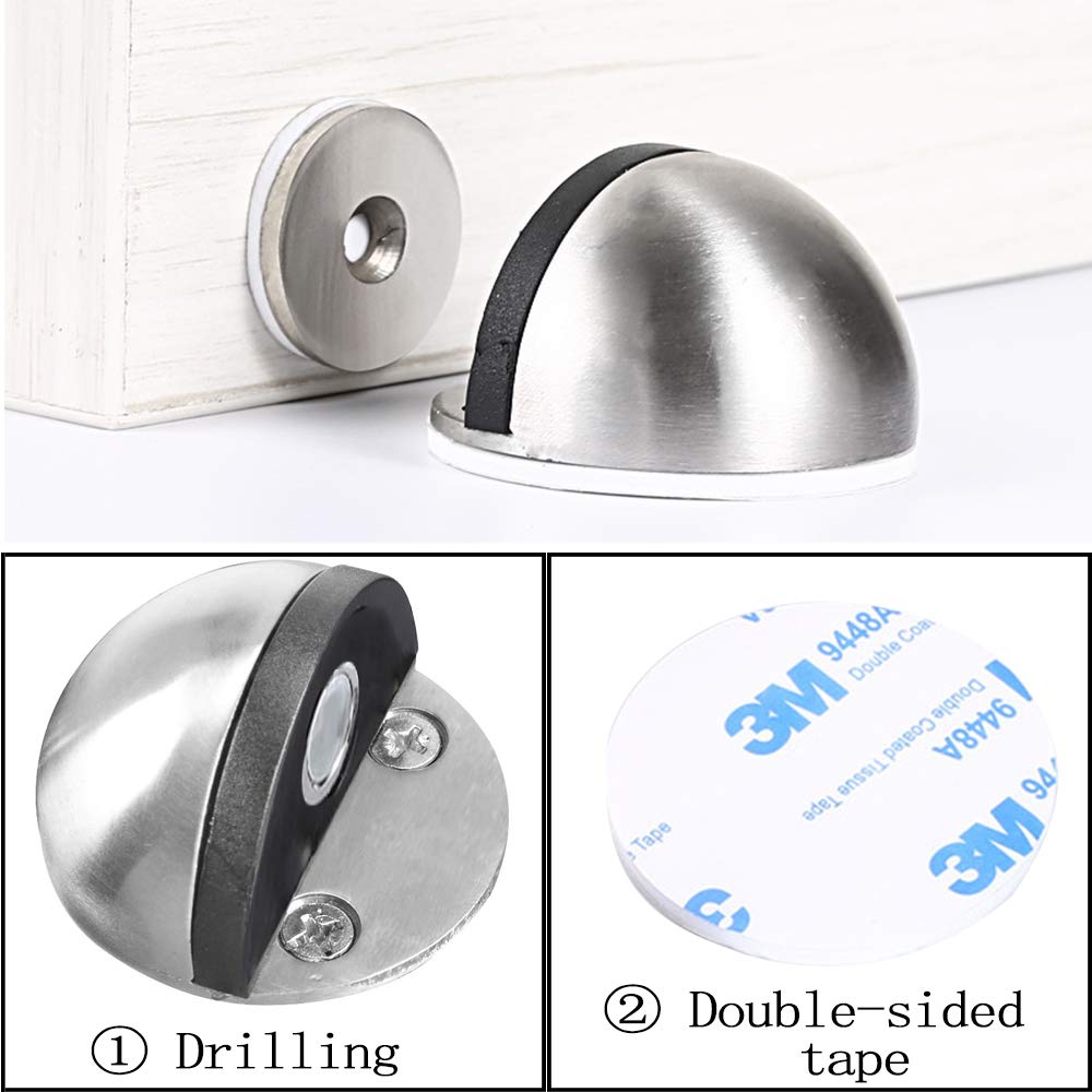 Lot De 3 Butoirs De Porte Magnétiques En Acier Inoxydable Avec Fermeture Douce Pour Porte Murale Robuste Bronze 93698292