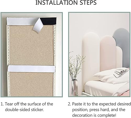 Miniatura 7 de HEROHL 3D Wall Panels,Peel and Stick Upholstered Headboard,3D Anti-Collision Padded Wall Panels,3.7cm Thick Decor Wall Sticker for Home Bedroom