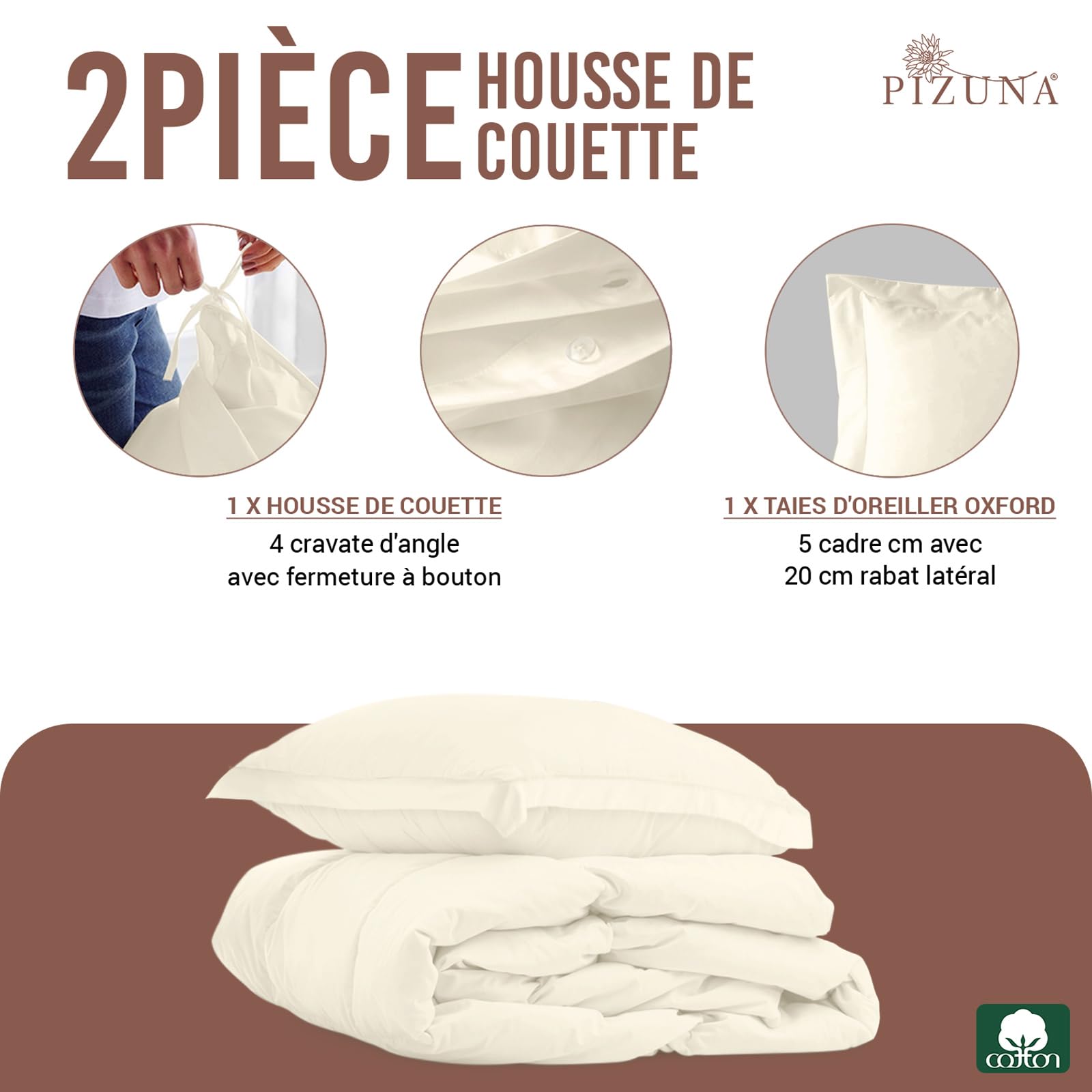 Housse de couette TODAY Essential - 140 x 200 cm - 1 personne - 100