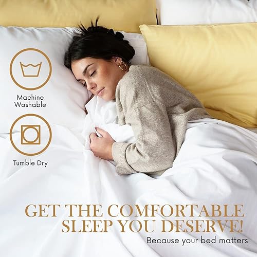 Miniatura 6 de King Yellow Stripe Sheet Set - Luxury Hotel Quality 1500 Thread Count Bedding Sheets  Pillowcases - Ultra Soft Breathable  Cooling Bed Sheets - 4