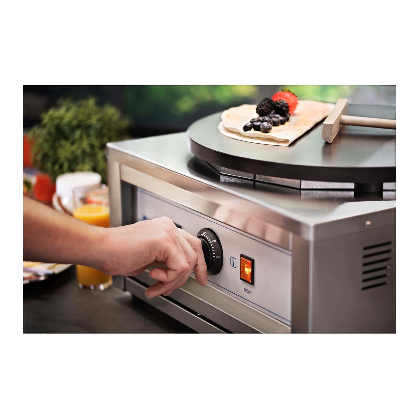 Royal Catering Crepiera Elettrica Con Piastra Macchina Per Cialde RC-CMS01 Acciaio inossidabile 0-300 °C 3000 W