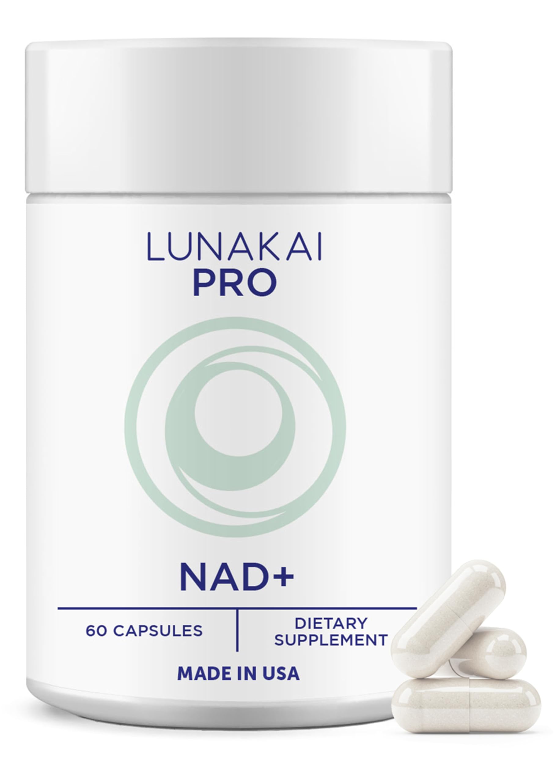 Lunakai PRO USA Made Dual-Pathway NAD Formula with NR Resveratrol Natural NAD Supplement for Women Men Healthy Aging