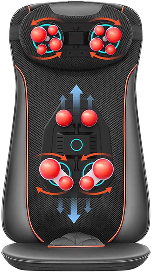 Lzour Shiatsu Massage Chairs Seat Cushion with Heat and Vibrating, Deep Kneading for Full Back, Neck, Shoulder, and Buttocks, Suitable for Home Office Chair Use