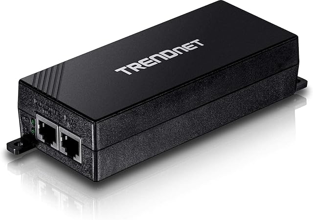 TRENDnet Gigabit Power over Ethernet Plus (PoE+) Injector, Converts non-PoE Gigabit to PoE+ or PoE Gigabit, Network Distances up to 100 M (328 Ft.), TPE-115GI