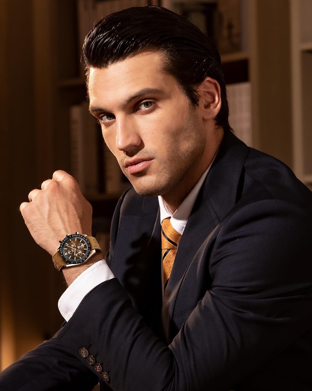 BENYAR Mens Watches Quartz Analog Chronograph Waterproof Wrist Watches for Men Fashion Business Work Casual Sport Dress Watch with Calendar - Image 2