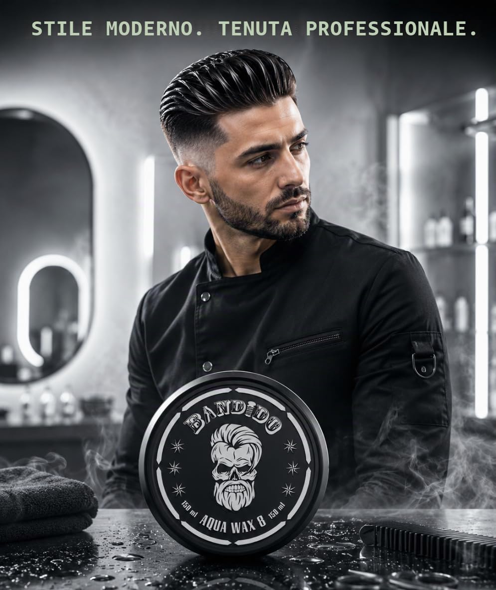 Bandido Aqua Hair Wax N. 8 - Cera per capelli da uomo, 150 ml