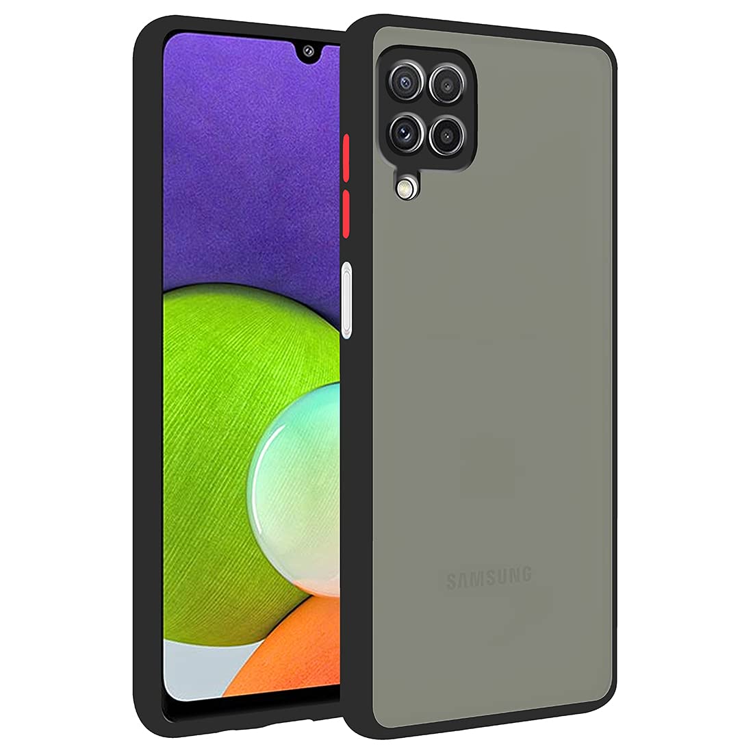 Casotec Matte Finish Shockproof Hard Back and Side Soft Smoke Back Case Cover for Samsung Galaxy A22 / F22 - Black (B099RTJ3P4) Amazon Price History, Amazon Price Tracker