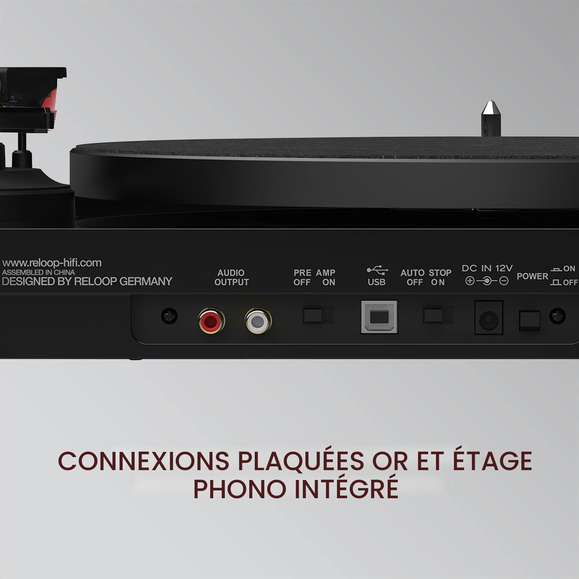 Reloop Turn 3 MK2 | Platine Vinyle Hi-FI Authentique entraînée par Courroie avec Fonction d'enregistrement USB, Système de Cellule Ortofon 2M Red prémonté, Contrôle Moteur intégré (33/45/78 RPM)