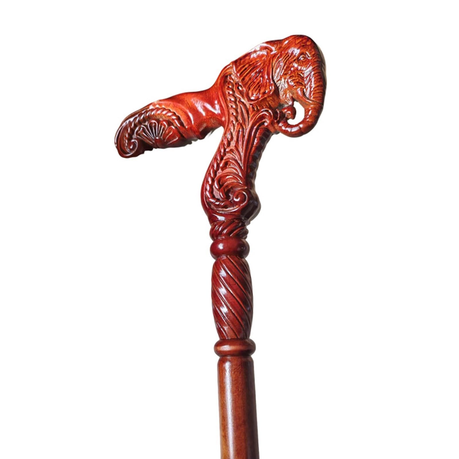Bastón de Caminar Madera Roja con Cabeza Elefante Tallada A Mano – Ornato pour Hombres y Mujeres Ancianos, Decorativo pour La Colección
