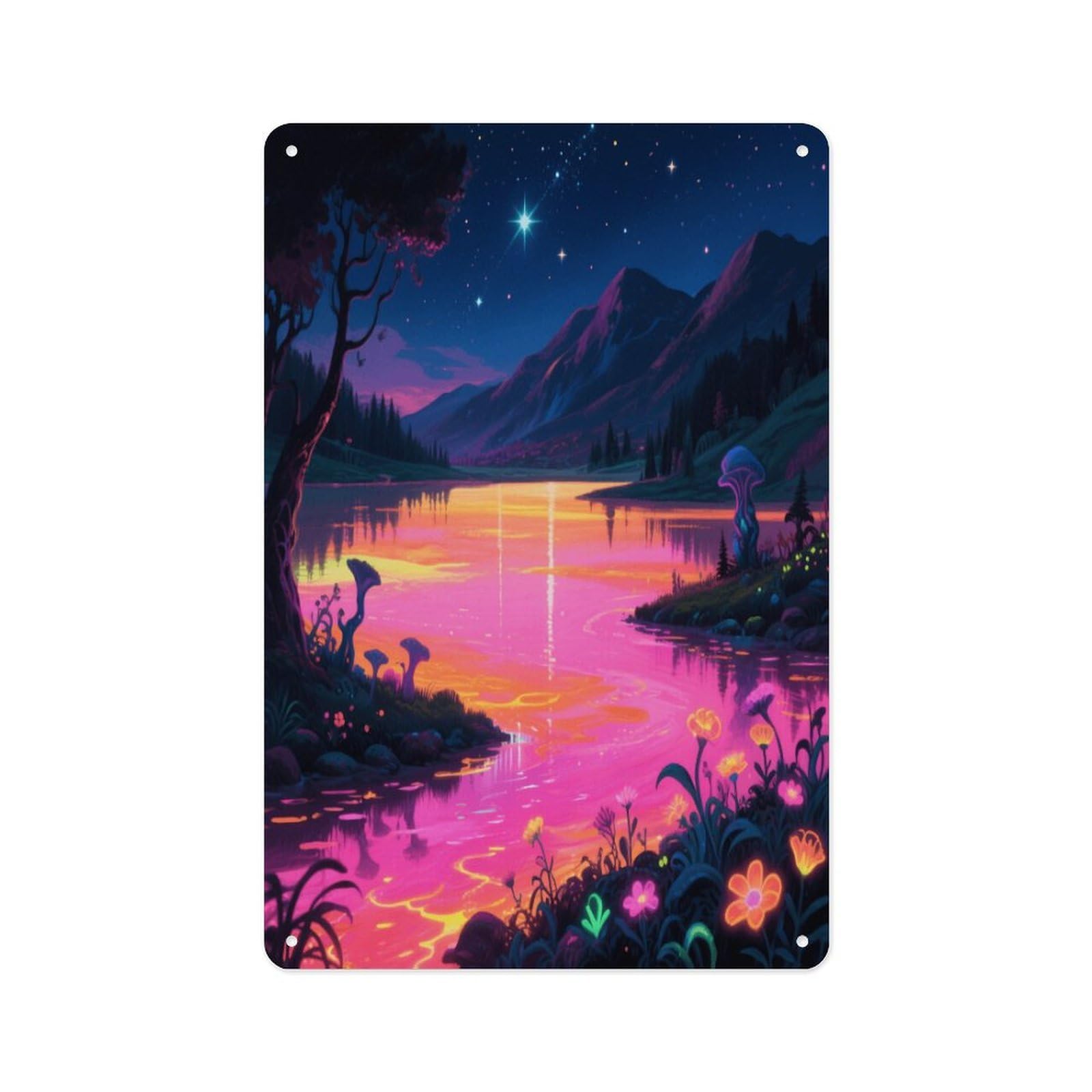 Fekiloot Style Mysterious Night Scene Wall Decor Metal Signs Tin Signs Poster