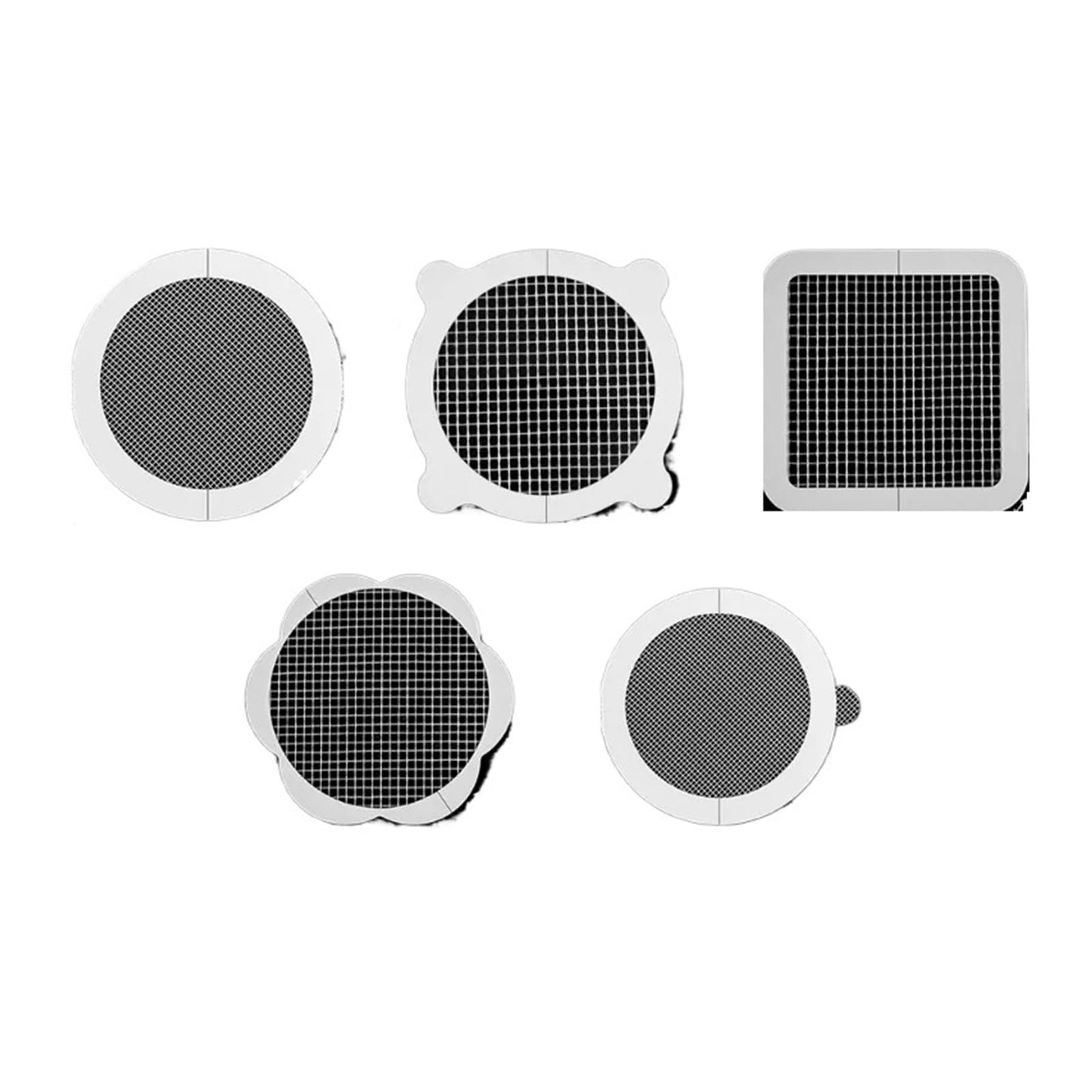 5/100 Piezas De Malla Desechable For Atrapar Cabello, Filtro Antibloqueo, Adhesivo For Desagüe De Suelo, Cubierta De Ducha, Colador For Fregadero De Cocina Y Baño(A-(9CM),100pcs)