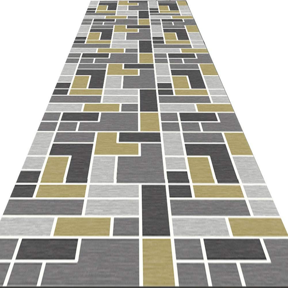 Long Runner Rugs For Hallway Area Rugs Corridor Carpet Geometric Patterns Non- slip Cleanable Restaurant Balcony Wear-resistant, Size Customizable (Color: A, Size: 0.9x1m) (Size : 1.1x3m)