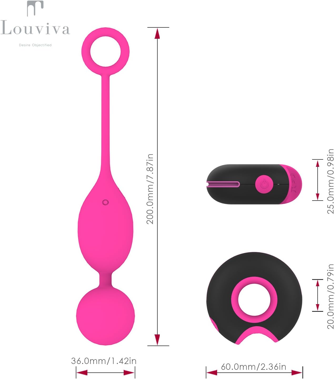 Louviva Huevo Vibrante de Control Remoto Inal¨¢mbricode con 7 ...
