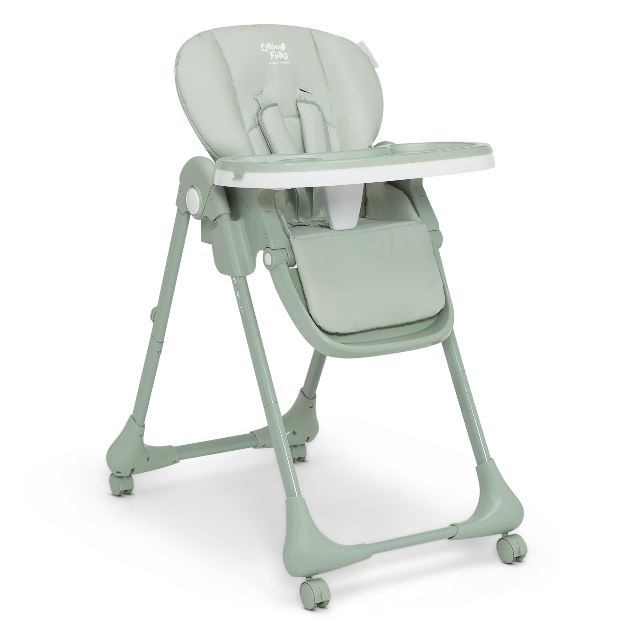 Little Folks by Delta Children 2-in-1 SlimFold High Chair for Babies and Toddlers, Sage Green