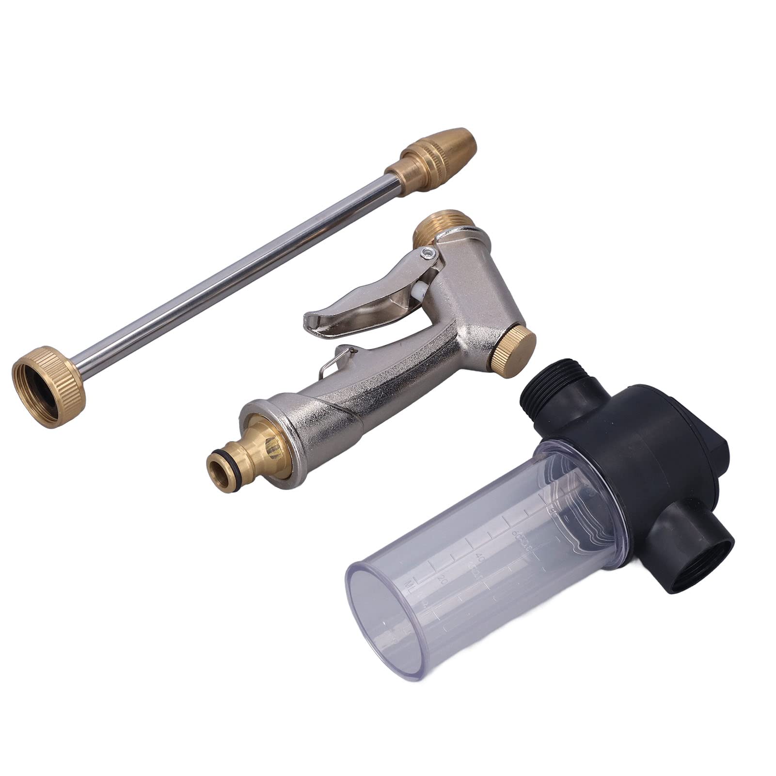 Spruzzatore per ugello a bacchetta per tubo giardino, pistola ad acqua ad alta pressione flessibile girevole resistente all'ossidazione Modalità multiple per tubo 1/2 pollici per