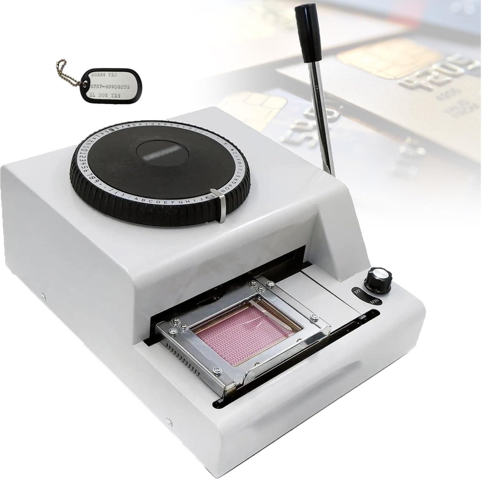 Atwynd Metal Stamping Machine for Dog Tags, 72-Character Card Embosser, Manual Stainless Steel Code Printer, Stamping Machine for Custom Code Printing, Embossed Tag Creation Tool