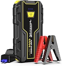Avviatore Batteria Auto, 4000A Avviatore di Emergenza per Moto (per Motori Fino a 7.5L Benzina/5.0L Diesel) 12V Booster Avviamento Auto con Torcia a LED