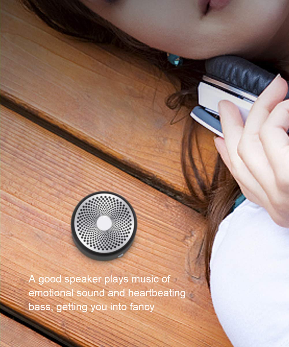 C- Altoparlante Bluetooth Super-Mini Impermeabile Altoparlante Portatile di qualità Audio/Basso Bluetooth 5.0, Impermeabile IP67, Custodia da Viaggio per Doccia, Camera, Bici, Auto,Cromo