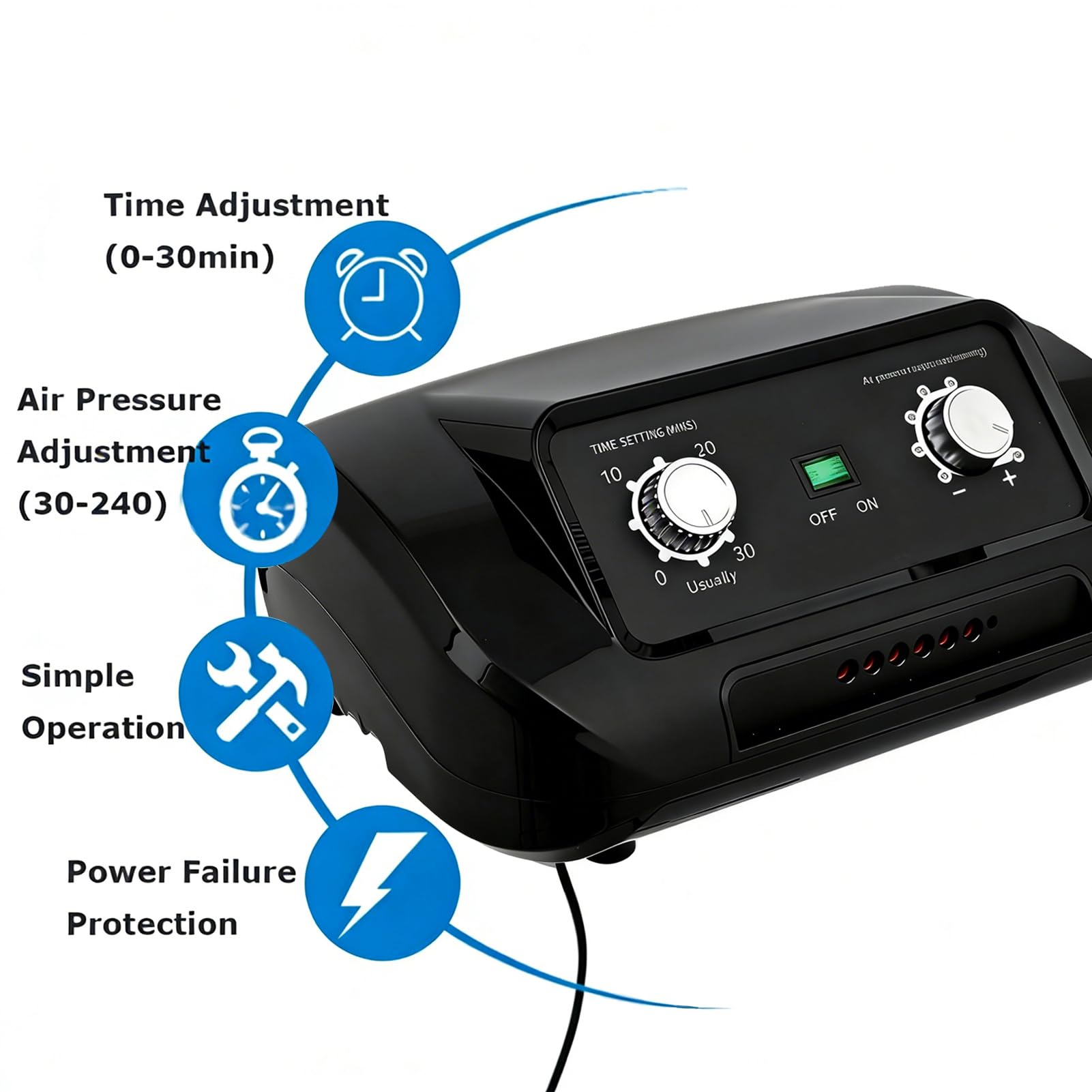 Pressoterapia Linfodrenaggio Per Casa Massaggiatore Gambe 6 Camere | Professionale, Presso Terapia Gambe Linfodrenante, Circolazione Sanguigna, Ideale Per Ufficio, Anziani, Sportivi, 30-240 mmHg