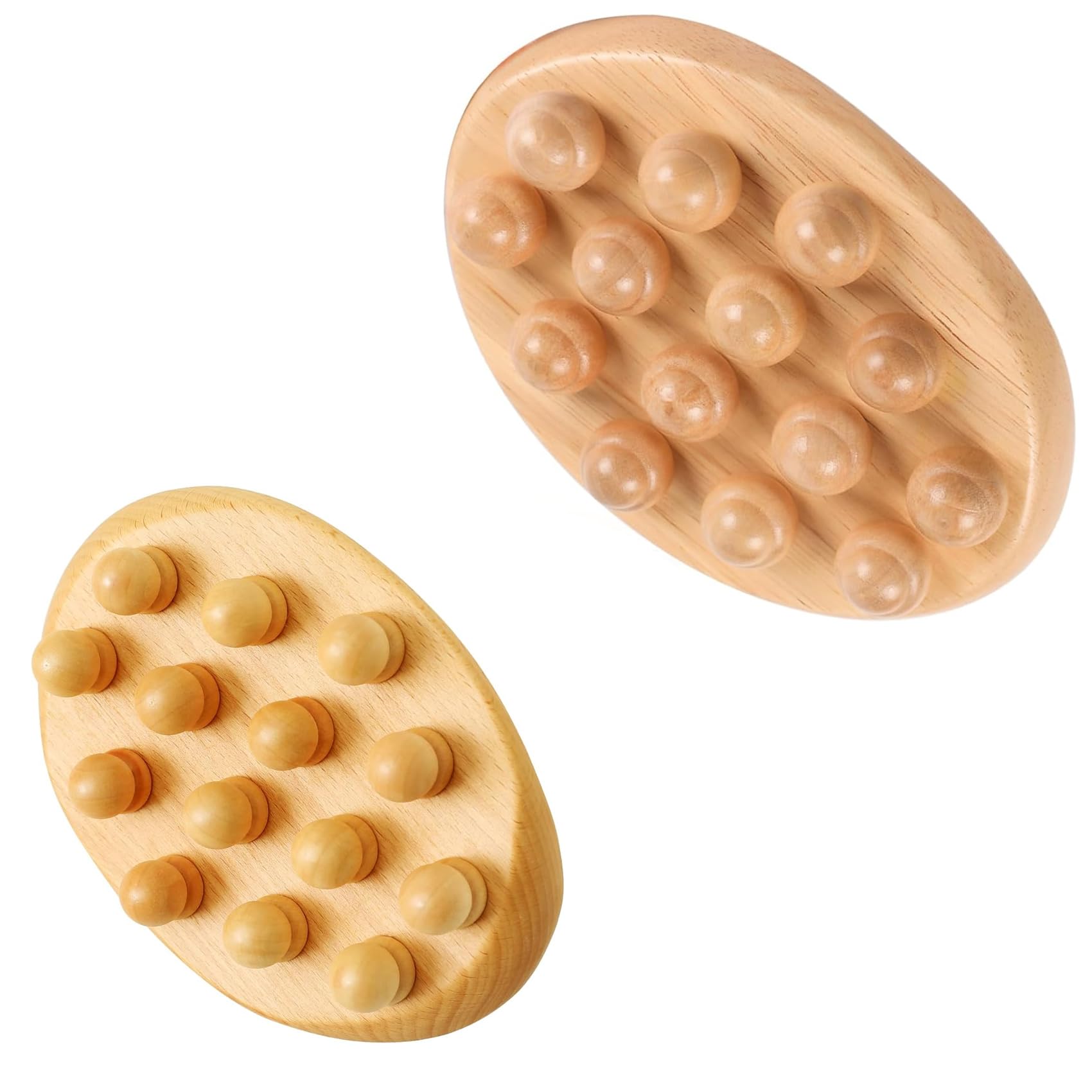 AiRelax 2Pcs Wood Therapy Massage Tools Body Brush for Cellulite Remover Lymphatic Drainage Massager
