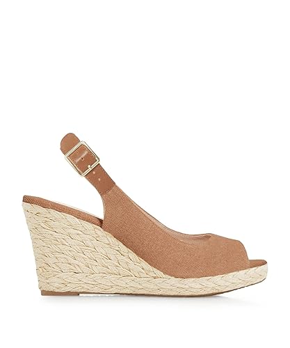 Juliet Holy Womens Ankle Strap Espadrille Wedges Round Open Toe Platform Slingback Slip on Peep Toe Sandals Comfort Summer Shoes - 8.5 - Brown