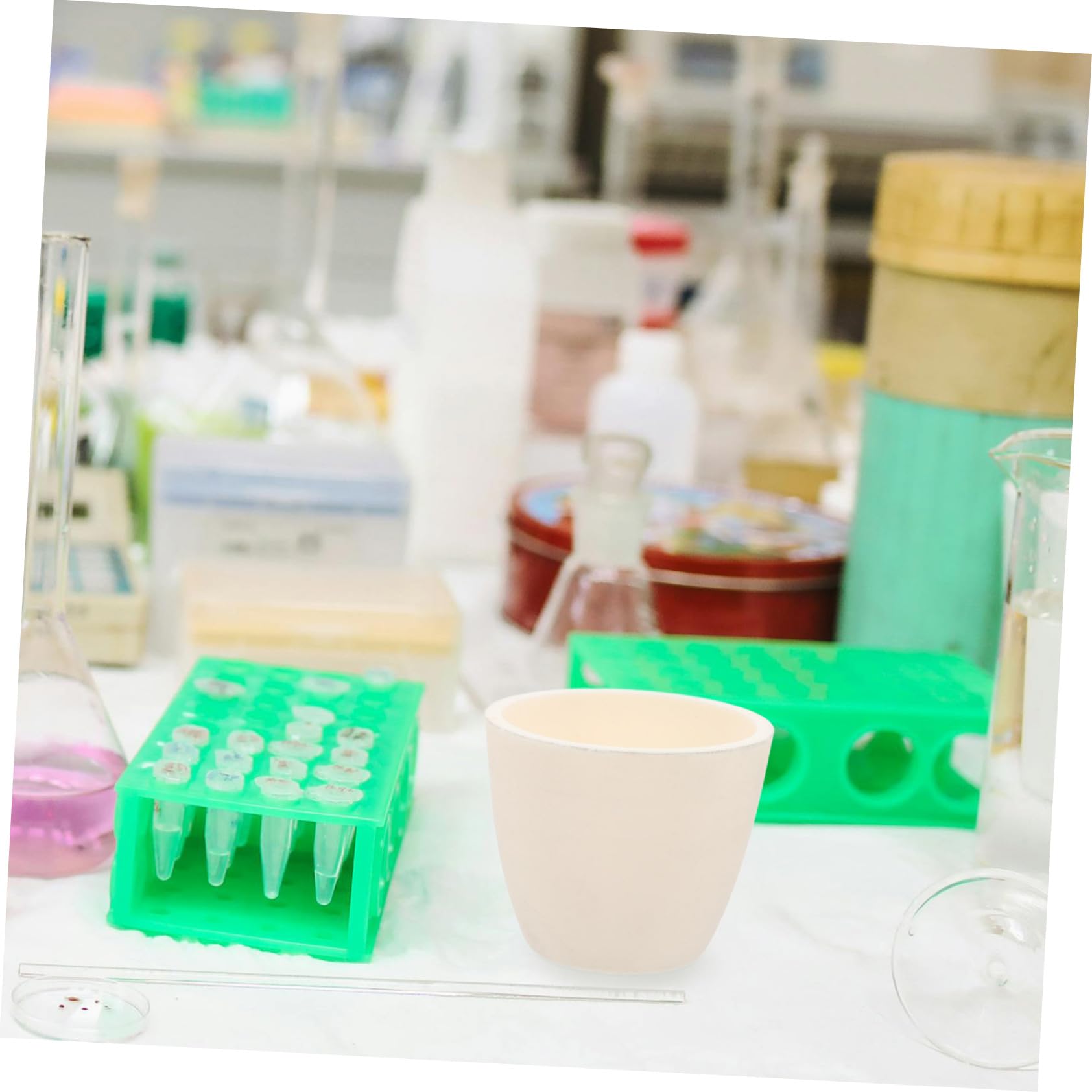 SOLUSTRE Crogiolo Resistente Alte Temperature 10ml in Ceramica di Ossido di Alluminio Riutilizzabile e Durevole per Analisi di Laboratorio