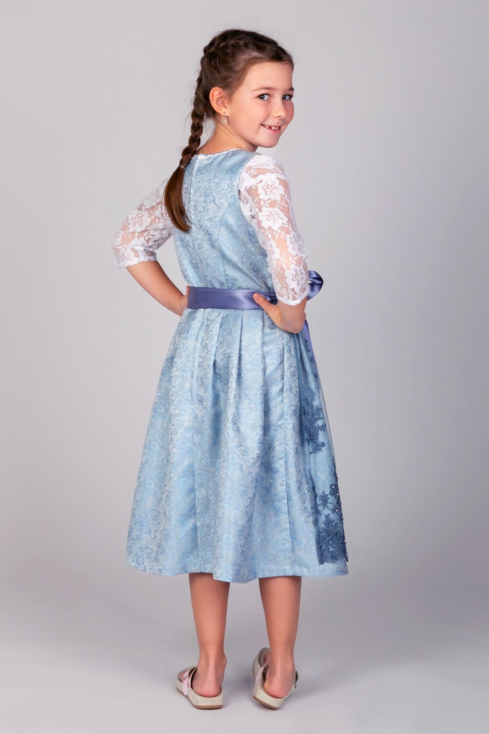 Edelnice Trachtenmode Kinder Dirndl Cloé 3-TLG. inkl. Bluse, Schürze und Charivari