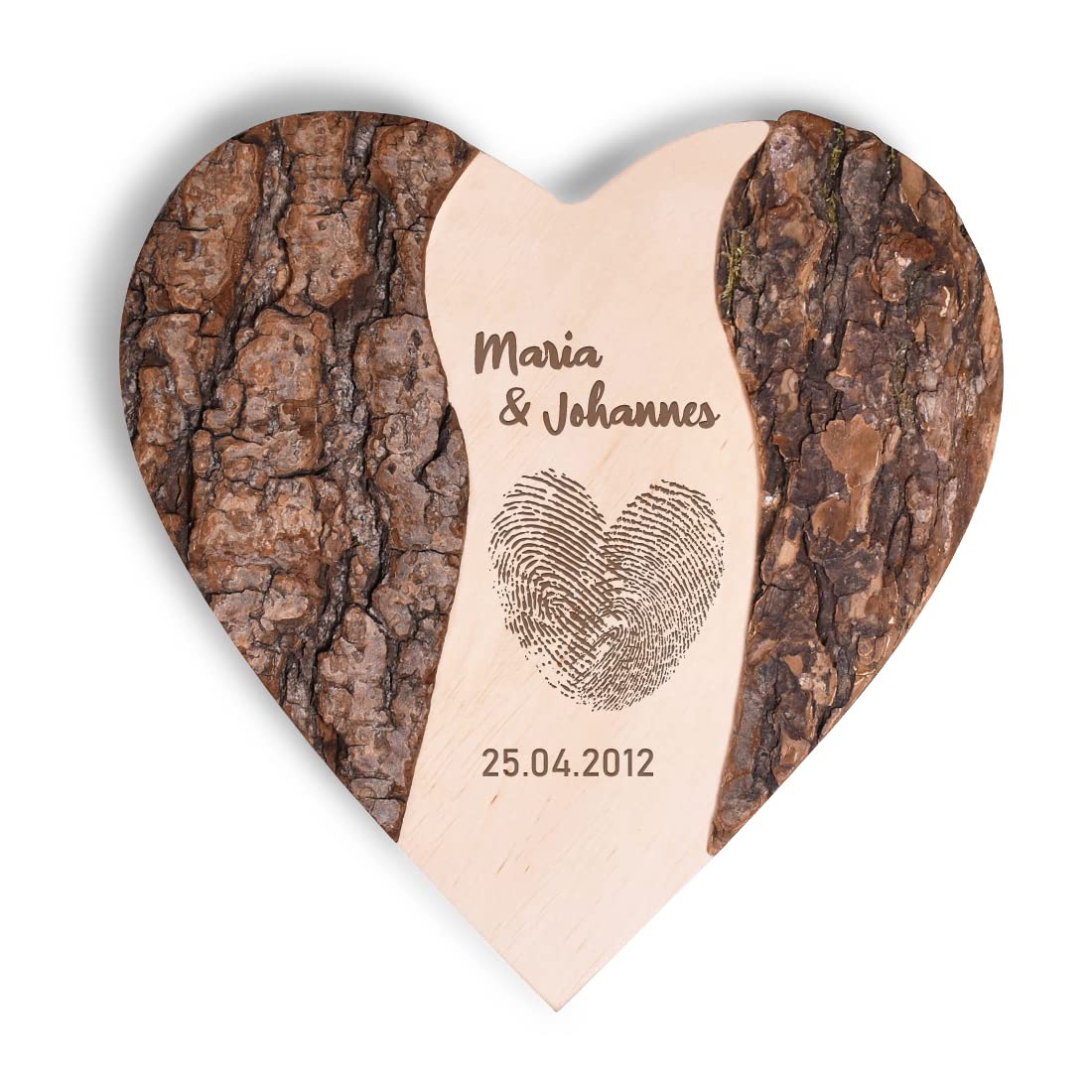 Herz Baumscheibe mit personalisierter Gravur - aus Echtholz gefertigt - DIY Dekoartikel - Wand-Dekoration - Geschenk für Paare - Hochzeitsgeschenk - Jahrestag und Verlobung - Frauengeschenk