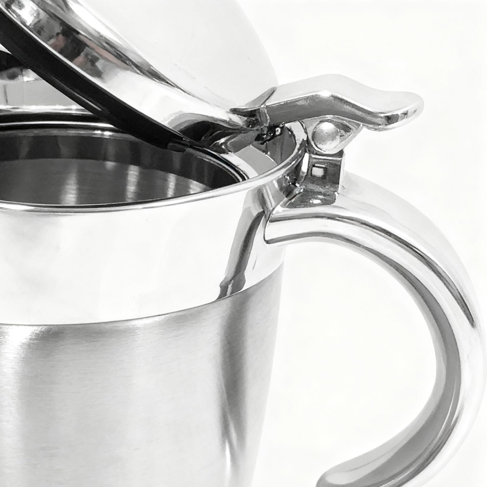 Dispensador de salsa - Olla para salsa de acero inoxidable con tapa | Tarro aislado de 750 ml | Contenedor de de ancha con boquilla antigoteo para reuniones familiares, pequeños banquetes,