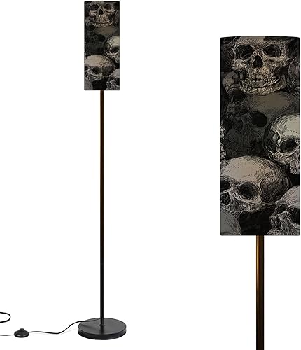 Miniatura 9 de Modern Floor Lamps for Living Room 70s Retro Seamless Orange Brown Pink Beige 60s 70s Standing Lamps with Linen Lampshade Tall Lamp Metal Pole Lamp