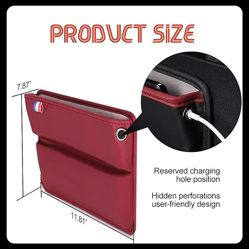 Miniatura 9 de ASUBHA Organizador de relleno de espacio para asiento de automóvil, de piel sintética, organizador de bolsillo para automóvil, accesorios interiores