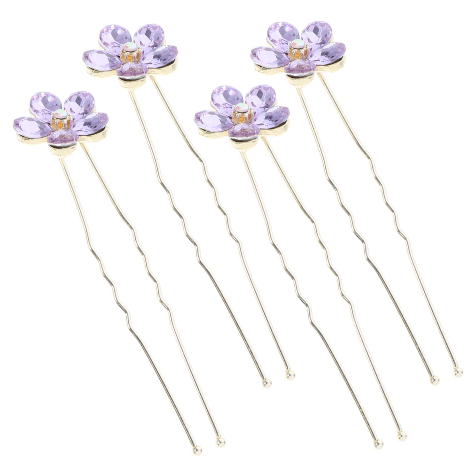 FRCOLOR 20 Stk Haarnadeln zum Flechten haarspange metall Frauen Haarnadel Haarschmuck für Damen U-förmige Strass- Strasssteine Violett