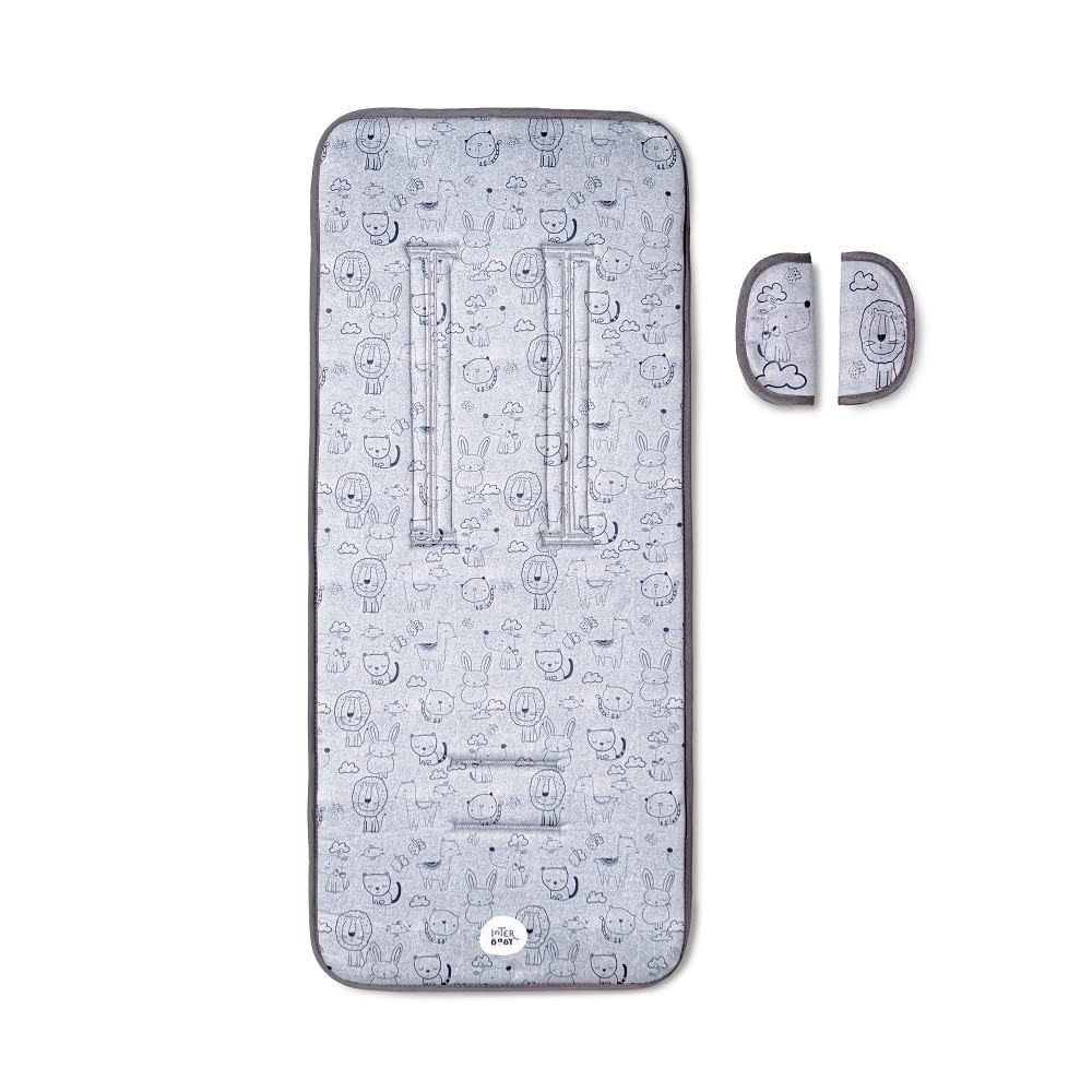 Colchoneta Silla de Paseo Universal Transpirable Idela para Verano con tejido 3d Cojín Silla de Paseo para el Cochecito o Silleta - danielstore (Animalitos gris) — view 5