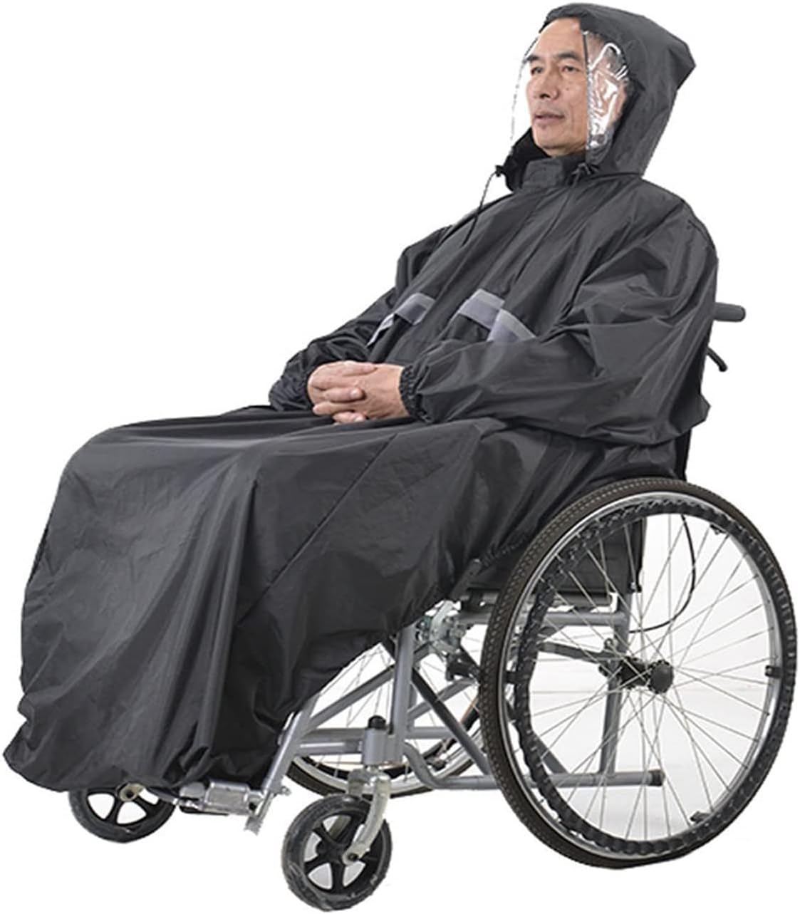 ECHBH Wheelchair Waterproof Poncho for Adults, PVC Rain
